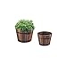 Small Wooden Bucket Barrel Planters â€“ 6.3â€™â€™ï¼‹5.3' Rustic Flower Planters Pots Boxes Container with Drainage Holes for Indoor Home Decor Small Plants, Brown Set of 2