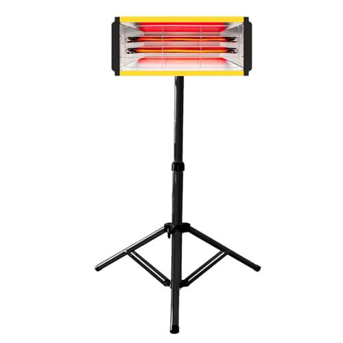 DATOUBOSS Lámpara Infrarrojos Pintura 2000W 220V con Soporte Telescópico Ajustable y Temporizador 0–90 min, Secador de Pintura Automotriz de Onda Corta para Reparación de Carrocerías (650×500 mm)