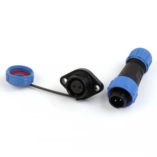Conector de brida SP13 aviación de 2 pines con protección impermeable IP68 5