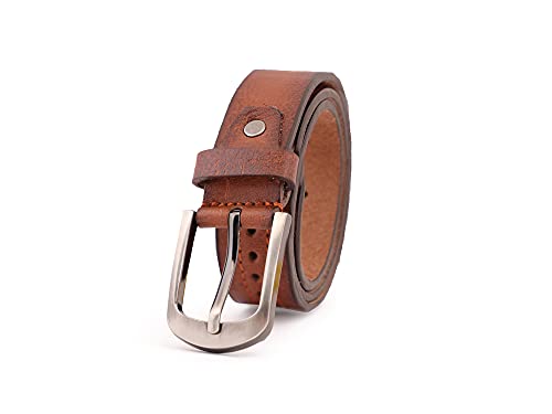 Image of Genuine Leather Belt for Kids, Black /Brown Colour Adjustable Belt with Metal Buckle, Belt for Formal, Casual & Jeans Wear, Waist 20-24-28-30 Inch 3|5|7|9|11 Yrs