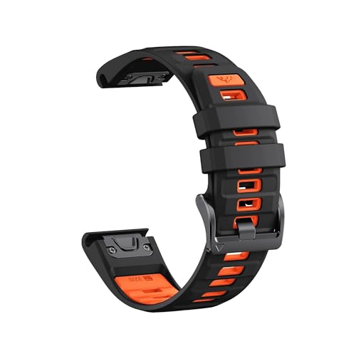QuickFitoCJ[VJQxgɓKGarmin Fenix E8 47mm 51mm 7 7X 6X/Epix Pro/Enduro 3(Black Orange,QuickFit 26mm)