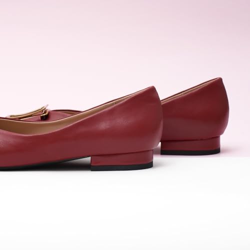 C.Paravano Women’s Pointed Toe Ballet Flats with Metal Buckle | Slip-On Dressy Flats for Women | Comfortable Work Flats | Office, Party, Wedding, Casual Wear Lightweight Women’s Flat Shoes3