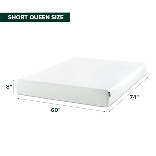 Image of Zinus 8 Inch Short Queen Green Tea Memory Foam Mattress, Medium Firm Feel | Pressure-Relieving Comfort & Full-Body Support, Naturally Fresh, CertiPUR-US & OEKO-TEX Certified Safe Materials
