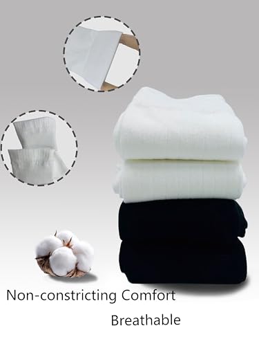 Women's Crew Socks, Cotton Socks for daily wear & formal wear, Black-White, Breathable Comfort3