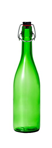 Aderia MC-408 Storage Bottle, Swing Stopper Bottle, 24.3 fl oz (720 ml), Green, Glass Bottle, Sealed Cap, Made in Japan