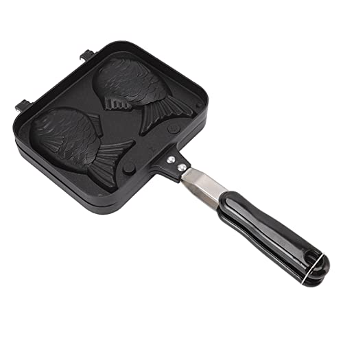 Taiyaki Pan, Japanese Taiyaki Fish Waffle Maker Nonstick Cake Pan Pancake Double Pan, 7.1 x 5.5"