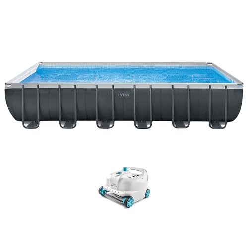 Intex 24' x 12' x 52" Rectangular Ultra XTR Frame Swimming Pool with Pump, Above Ground Pool Robot Vacuum Cleaner and 21-Feet Hose Intex 24' x 12' x 52" Rectangular Ultra XTR Frame Swimming Pool with Pump, Above Ground Pool Robot Vacuum Cleaner and 21-Feet Hose