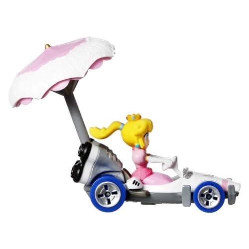 Hot Wheels Mario Kart Princess Peach en B-Dasher Kart miniatura 3
