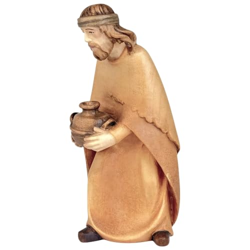 Berger avec pichet en bois 12 cm idée cadeau tradition de Noël - 5