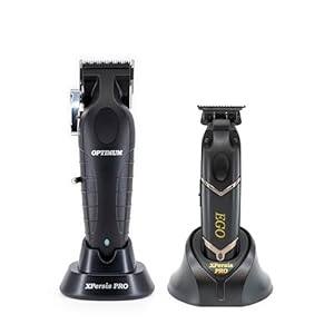 Pro Optimum Hair Clippers for Mens,Barbers Professional Cordless Hair Clippers + Cordless Hair Trimmers Ego with Charging Stand for Barbers and Professionals Brushless and DLC Blade