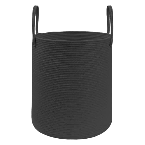 JMvicyroam 80L Cotton Rope Laundry Basket Hamper, Black