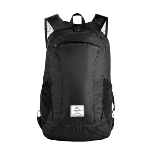 Mochila Compacta Dobrável Naturehike 18L Ultraleve Resistente à Água (Preto)