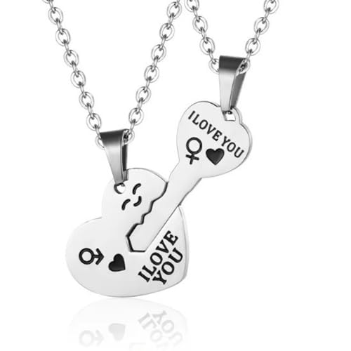 Image of THE MEN THING KEY TO MY HEART - Pure Titanium Steel Pendant with 23inch Round Rolo Chain for Men & Boys
