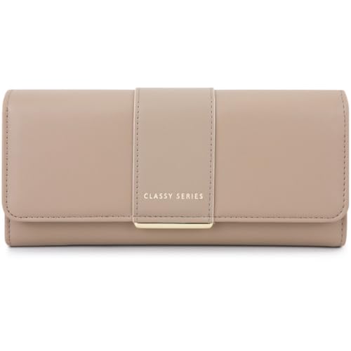 Listado de Carteras para Mujer , tabla con los diez mejores. 48 Lumbor37 Cartera Mujer Piel, Cartera de Cuero Mujer con Bloqueo RFID, Tarjetero Moda de Gran Capacidad, Regalos para Chicas y Mujeres con Ventana de Identificación (Crema)