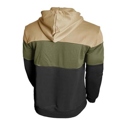 Hoodies for Men Color Block Pullover Fall Casual Long Sleeve Hooded Sweatshirt with Pocket4
