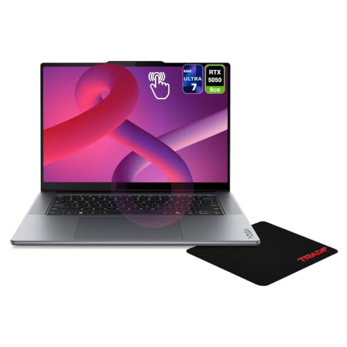 Image of Lenovo Yoga Pro 7i Laptop, Intel Ultra 7-356H, 32 GB LPDDR5X RAM, 2 TB PCIe SSD, 15.3 inch 3K (2560x1600) OLED Touchscreen, Nvidia G-Force RTX 5050, Backlit Keyboard, W11 Pro, Luna Grey + Traix Mousepad