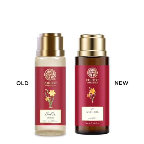 Image of Forest Essentials After Bath Oil Nargis | After Shower on Wet Skin | Keeps Skin Hydrated in just 2 Mins | For Lightly Scented & Soft Skin | For Daily Use