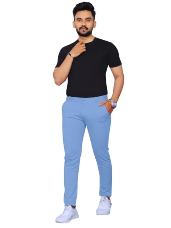 Image of Men's Slim Fit Casual Chinos Pants Stretch Cotton Trousers with Flat Front, Comfortable Everyday TS K023 Parent