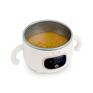 Miniland Scaldabiberon Portatile Senza Fili 7500mAh, Scalda Pappa Portatile Neonato da Viaggio e Scaldavivande a Batteria, Kit Svezzamento con Posate, Display LED, 3 Temp | Warmy Food On the Go