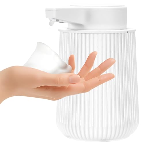 Automatic Forming Soap Dispenser Touchless, 9 oz Hand Soap Dispenser, White Auto Form Soap Dispenser for Kitchen, Dish, Bathroom