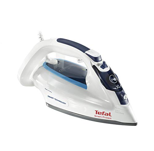 Tefal SMART PROTECT Plancha de vapor FV4980E0 2600W - Golpe vapor 180g/min, continuo 40 g/min, sistema antigoteo, modo ECO, punta de precisión, apagado automático - Fabricada en Francia