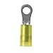 Panduit PN12-8HDR-L Ring Terminal, Heavy Duty, Nylon Insulated, 16 - 12 AWG, #8 Stud Size, Yellow (50-Pack)