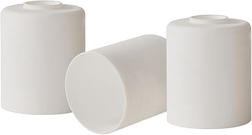 Pantalla de cristal pintada de línea blanca, reemplazo de globo cilíndrico para lámpara de tocador (blanco, paquete de 3)