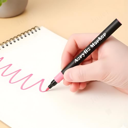 Image of JOUET Acrylic Marker Pens Set, 24 Colors, Fine Tip, Water-Based, Multi-Surface, Permanent, Quick-Drying, with Storage Case