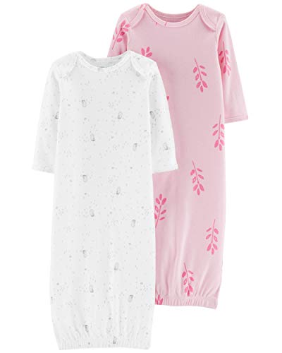 Image of Carter's 2-Pack Certified Organic Sleeper Gowns Preemie Pink