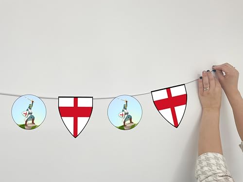 AK Giftshop St George's Day Bunting Party Decorations England Knight Mix 12pcs 2.5m