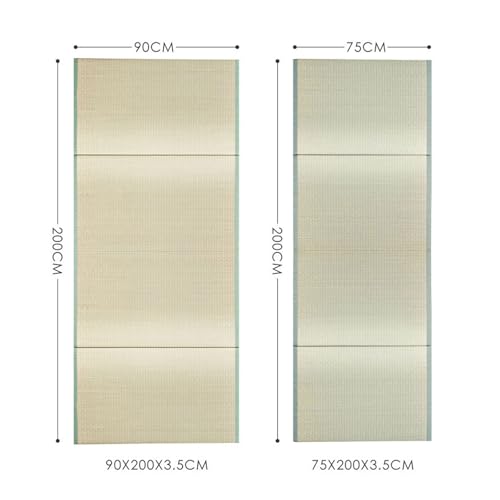Tatami - Tappetino in erba naturale per dormire, meditazione, yoga e pratica zen, pieghevole, ideale per spalle e schiena