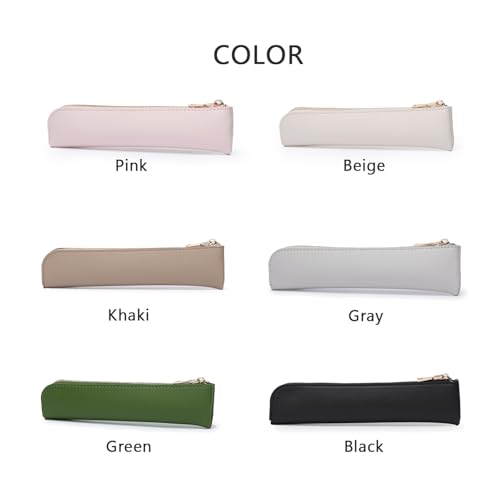 Image of Slim Pencil Case Small Pencil Pouch Pen Case (Khaki /FL)