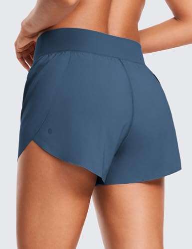 Image of CRZ YOGA High Waisted Split Running Shorts 3 inch | Mesh Liner, Quick Dry, Lightweight, for Women