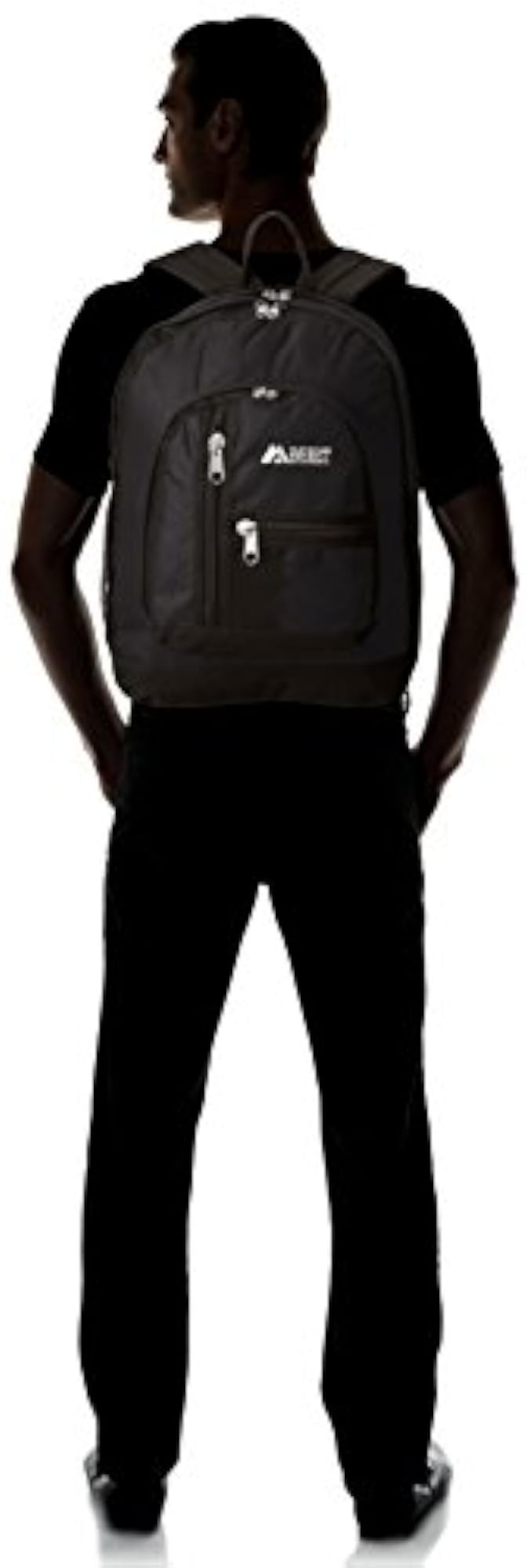 Double Main Compartment Backpack, Black