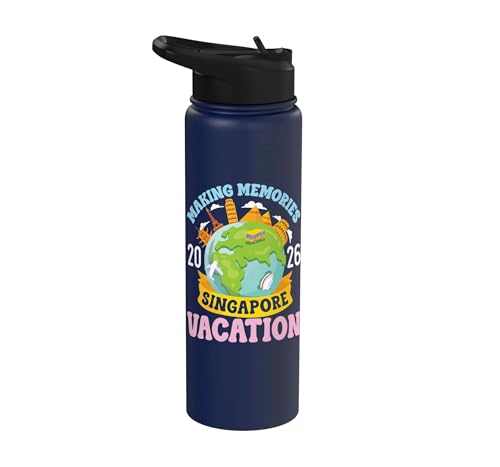 Singapore Vacation 2026 Travel Making Memories Family Trip Stainless Steel Insulated Water Bottle