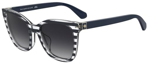 Kate Spade New York Women's DESI/F/S Rectangular Sunglasses, BLPTTRBL, 55mm, 20mm