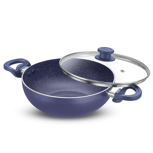 Image of Prestige Ceraglide Ceramic Coated 3 Liters(24Cm) Non-Stick Kadai with Glass Lid|Consumes Less Oil|Even Heating|Stain-Resistant|Gas & Induction Compatible|No Harmful Chemicals