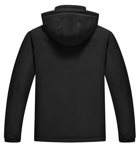 Image of TBMPOY Men's Winter Ski Jacket Waterproof Warm Snow Insulated Coat Fleece Lined Snowboard Hooded Raincoat