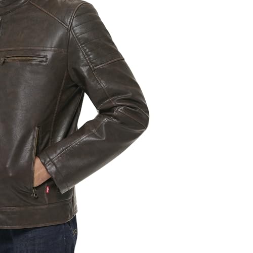 Image of Levi's Men's Faux Leather Racer Jacket Coat