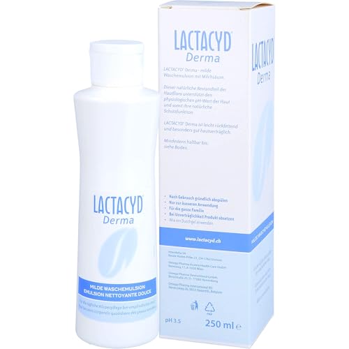 Lactacyd Derma Gel de Baño, Sin Jabón, pieles sensibles, preserva las defensas naturales de la piel, 250 ml