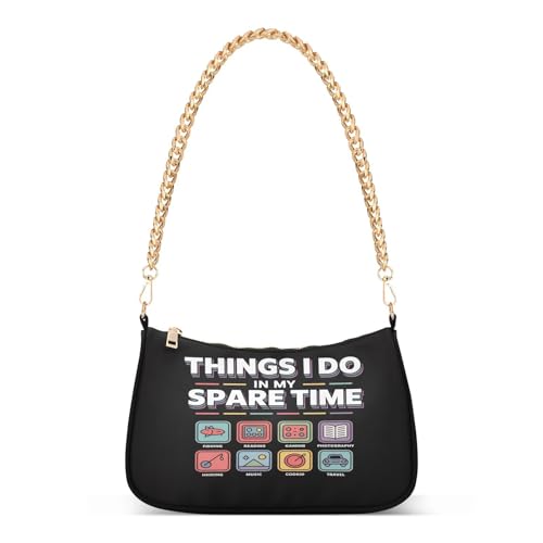 Sac à main léger Vintage Things I Do élégant avec chaîne pour voyage et quotidien