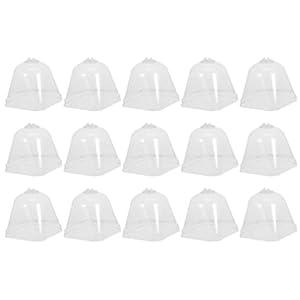 YARNOW 15- Stks Tuin Cloche Planten Koepel Koepel Bedekking Vochtigheid Koepel Plastic Planten Bel Cover Mini Kas Voor Uitbreidingsinstallatie Deksel