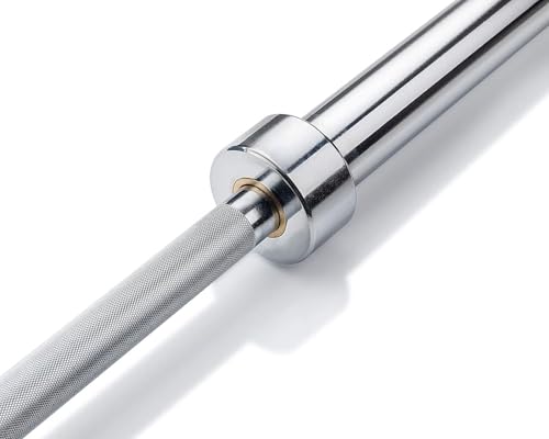MAXSTRENGTH Olympic 2" Barbell Bar With Spring Lock Collars ideal for Weight Lifting Bodybuilding Chrome Mens Workout Fitness Training Heavy Duty Exercise Equipment - Image 3