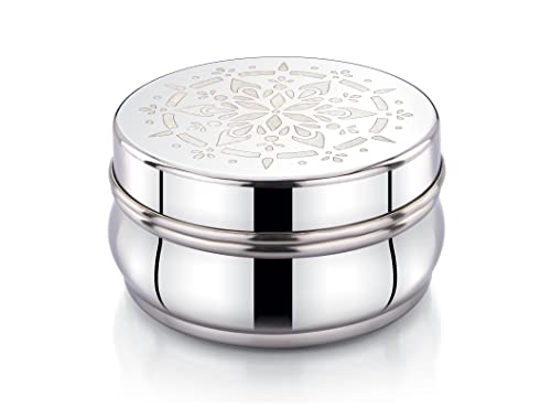 Image of Expresso Stainless Steel Small /Mini Box Dabba /Container /Storage Box, Laser Design, Set of 6 (100 Ml)