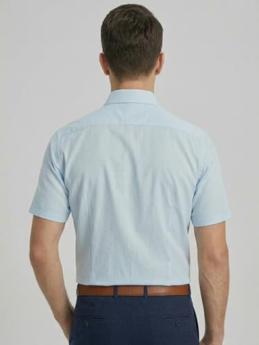 Image of Appel Touch Men's Cotton Blend Formal Shirt Half Sleeves