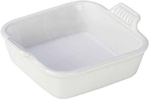 Le Creuset PG0800-1516 Heritage Square Stoneware Dish, 5-Inch, White