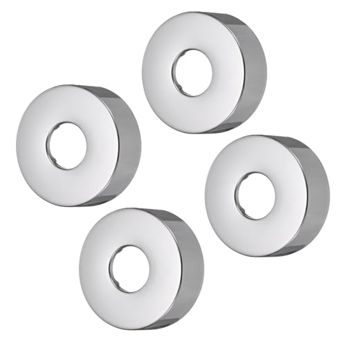 sourcing map 4pcs Shower Arm Flange 60mm/2.4 OD Escutcheon Plate Stainless Steel Round Plumbing Cover Plates for 25mm/1 Dia Water Pipe Faucet Decoration Accessories, Silver Tone