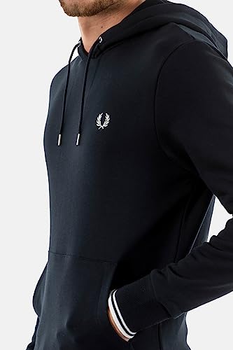 Fred Perry Sweat Tipped Hooded 248 Navy sweat à capuche homme bleu - 3
