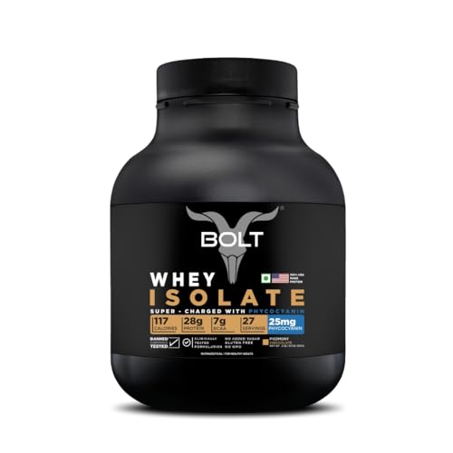 Image of Bolt 100% Whey Isolate Powder | 28g Protein Per Scoop, 7G BCAA | Piedmont Chocolate | 27 Servings | 2lb,907G | Muscle Recovery | Lean Muscle Support | Fast Absorption |Gluten-Free | Easy to Digest