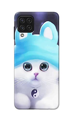 Image of Chinese Cutie Kitten Cat Big Eyes Lovely Girl Ears Hard Back Case Cover for Samsung Galaxy A22 4G Back Cover -(J5) VNS2221